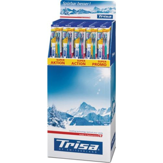 Dupla de escovas de dentes Trisa Flexible Head para exposição no chão 50 peças