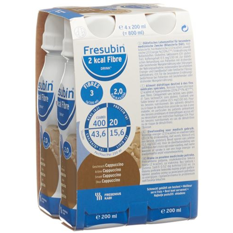 Fresubin 2 kcal Fiber NAPITAK Cappuccino 4 x 200 ml