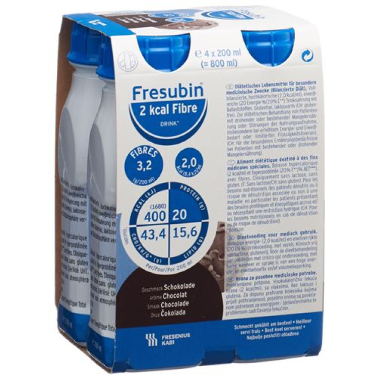 Fresubin 2 kcal Fiber DRINK čokolada 4 x 200 ml