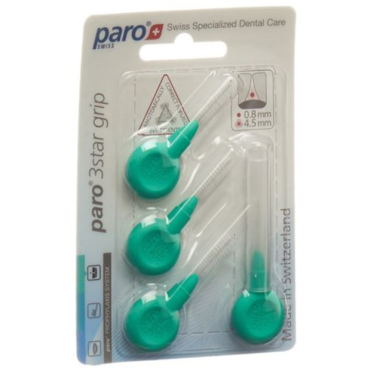 PARO 3STAR-GRIP 4.5 ملم اسطوانة خضراء متوسطة 4 قطع