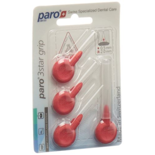 PARO 3STAR-GRIP 2mm xxx-fine red cylin 4 pcs