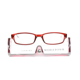 Óculos de leitura Nicole Diem 1.00dpt San Remo vermelho/cristal