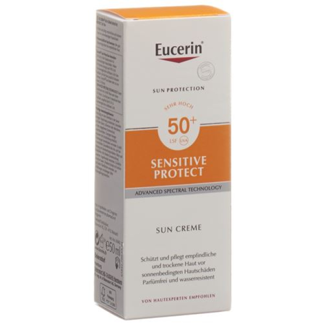 Eucerin SUN Sensitive Protect SPF50 Sun Cream + Bottle 50 ml