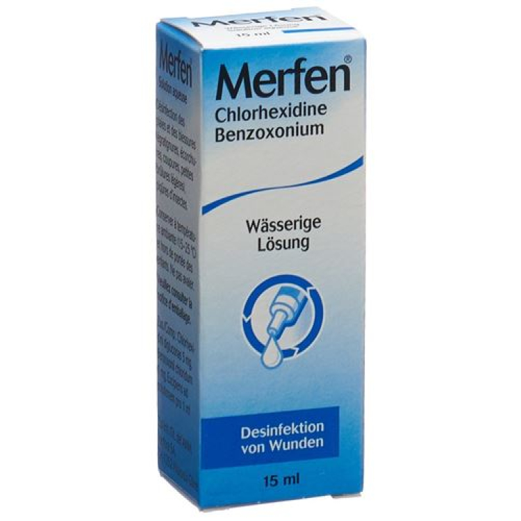 Merfen ដំណោះស្រាយ aqueous គ្មានពណ៌ 15 មីលីលីត្រ