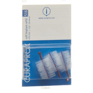 Curaprox CPS 516 Soft Implant μεσοδόντιο βουρτσάκι βιολετί 3 τεμ.