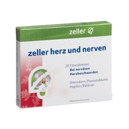 Zeller Heart & Nerves 20 үлбірлі қабықпен қапталған таблеткалар