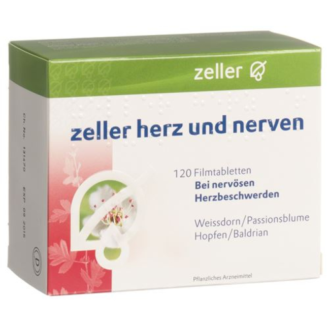 Zeller Heart & Nerves 120 үлбірлі қабықпен қапталған таблеткалар