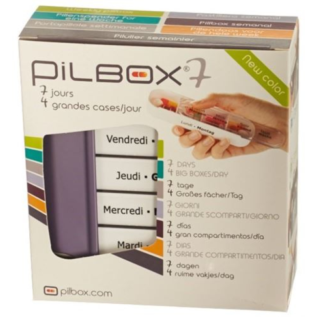 Dispenser ubat Pilbox 7 7 hari Bahasa Itali