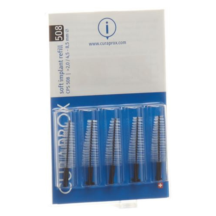 Curaprox CPS 508 Soft Implant Interdentalbürste schwarz 5 Stk