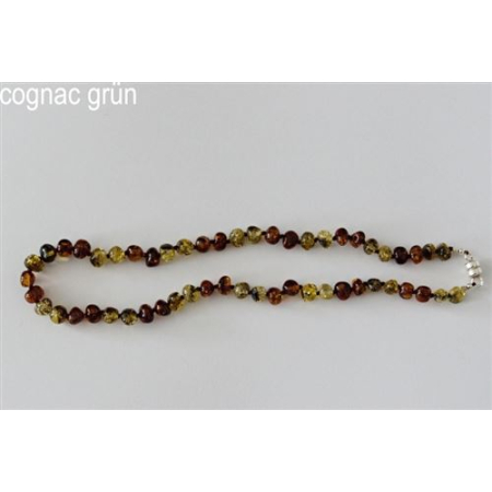 Amberstyle amber necklace cognac green 32cm with magnetic clasp