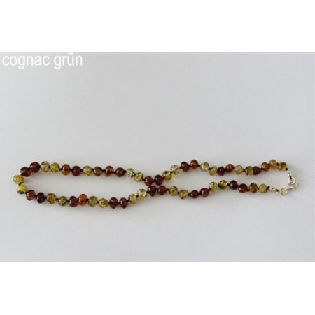 Amberstyle amber necklace cognac green 32cm with lobster clasp