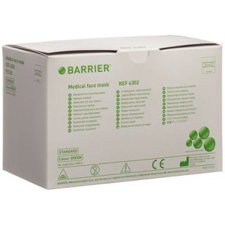Barrier surgical masks basic green type II bandages 50 pcs