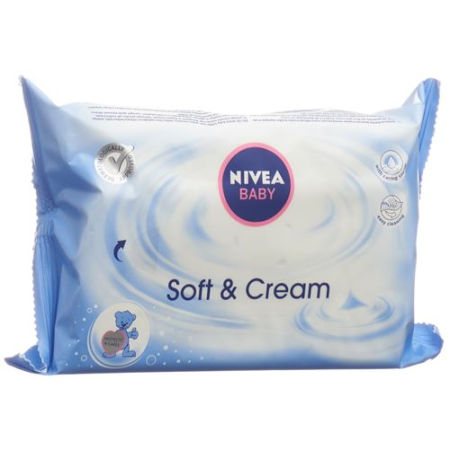 Nivea Baby Soft & Cream ubrousky náhradní náplň 63 ks