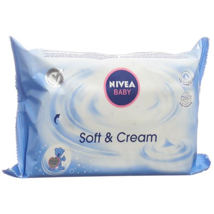 Nivea Baby жұмсақ және крем майлықтары толтырылады 63 дана