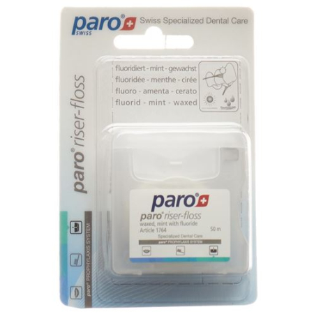 PARO Riser Floss 50m Waxed Mint dengan Fluorida