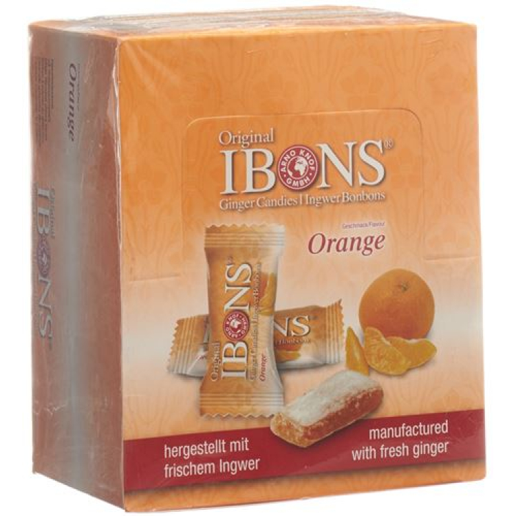 IBONS ingefära godisdisplay Orange 12x60g