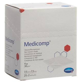 Medicomp Vlieskompr 7,5x7,5cm 25 Batalionas 2 vnt