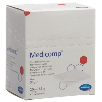 Medicomp vlieskompr 7,5x7,5cm 25 bataljon 2 stk