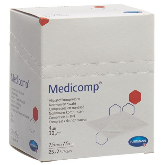 Medicomp Vlieskompr 7.5x7.5cm 25 Batalyon 2 pcs