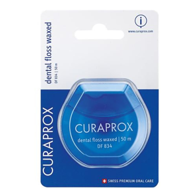 Curaprox df 834 חוט דנטלי 50 מ' מנטה בשעווה