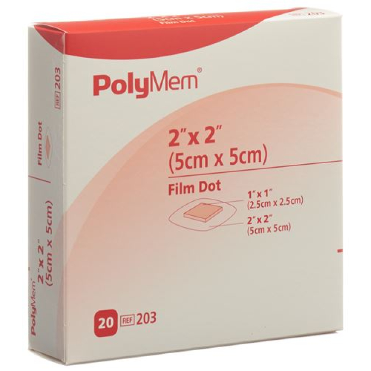 PolyMem ADHESIVE 상처 드레싱 5x5cm film-st x 20