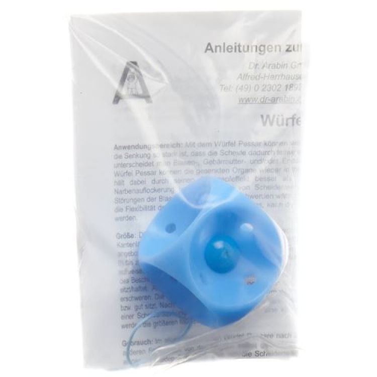 Aichele Cube Pessary Gr2 32mm silicone màu xanh đục lỗ với nút