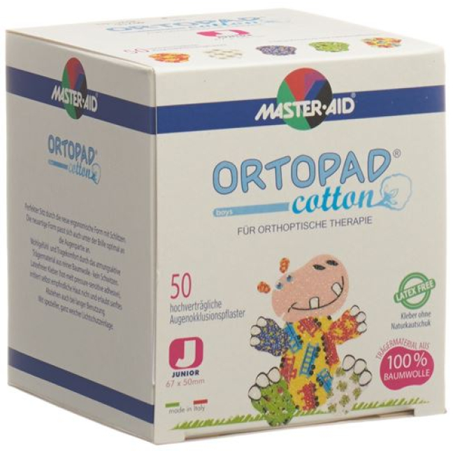 Ortopad Cotton Okklusionspflaster Junior Boy -2 Jahre 50 Stk