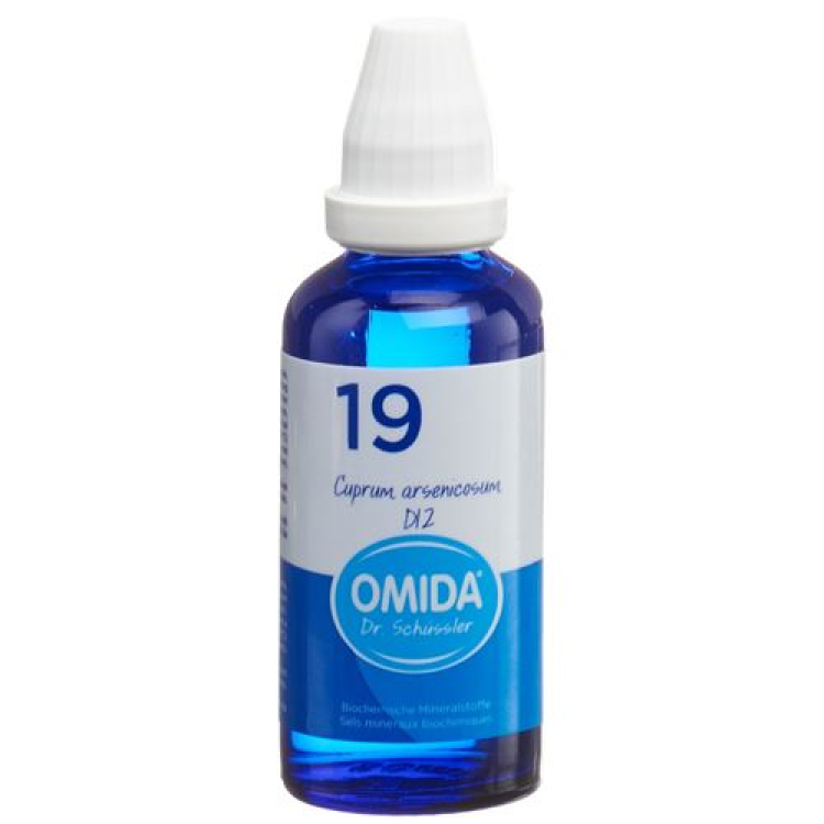 Omida Schuessler č. 19 Cuprum arsenicosum Dil D12 Láhev 50 ml