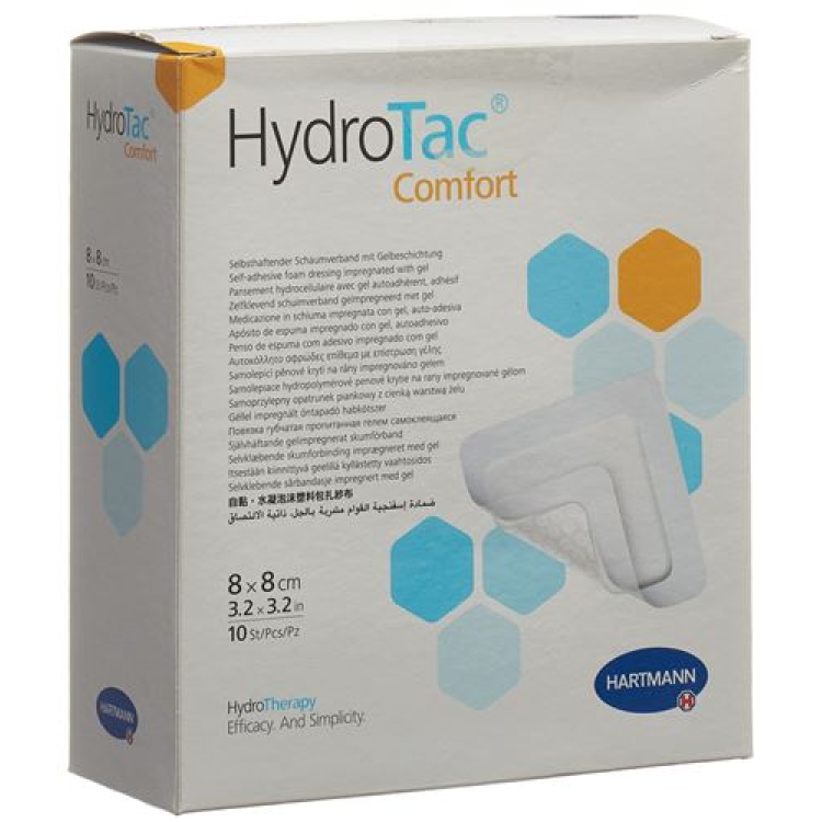 ក្រណាត់រុំរបួស HydroTac Comfort 8x8cm មាប់មគ 10 កុំព្យូទ័រ