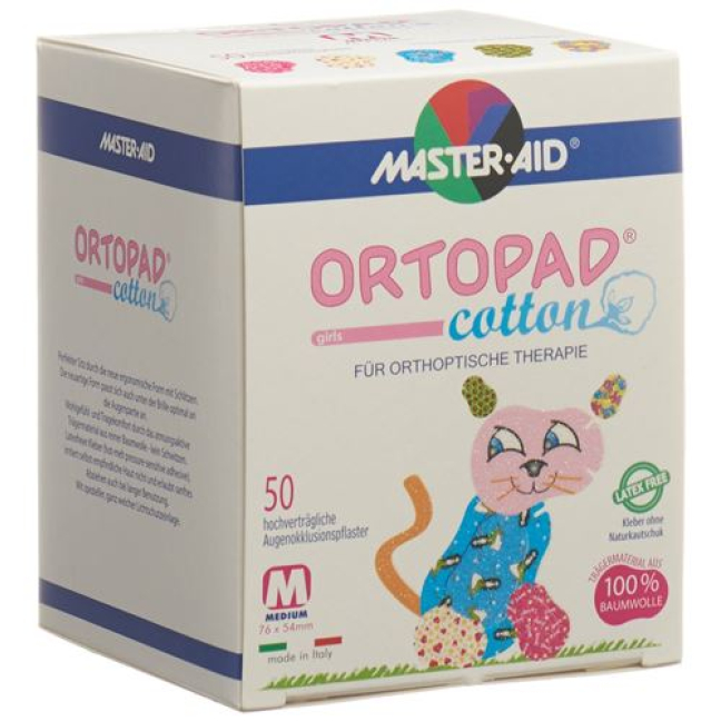 Ortopad Cotton Occlusionspflaster Medium Girls 2-4 години 50 бр.