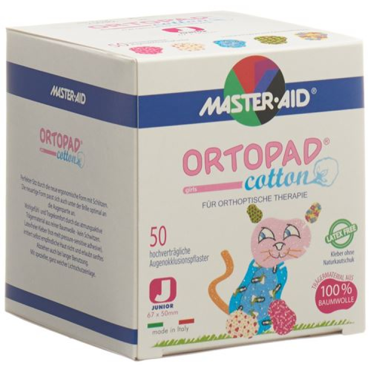 Ortopad Cotton Occlusionspflaster Junior Niñas 50ud