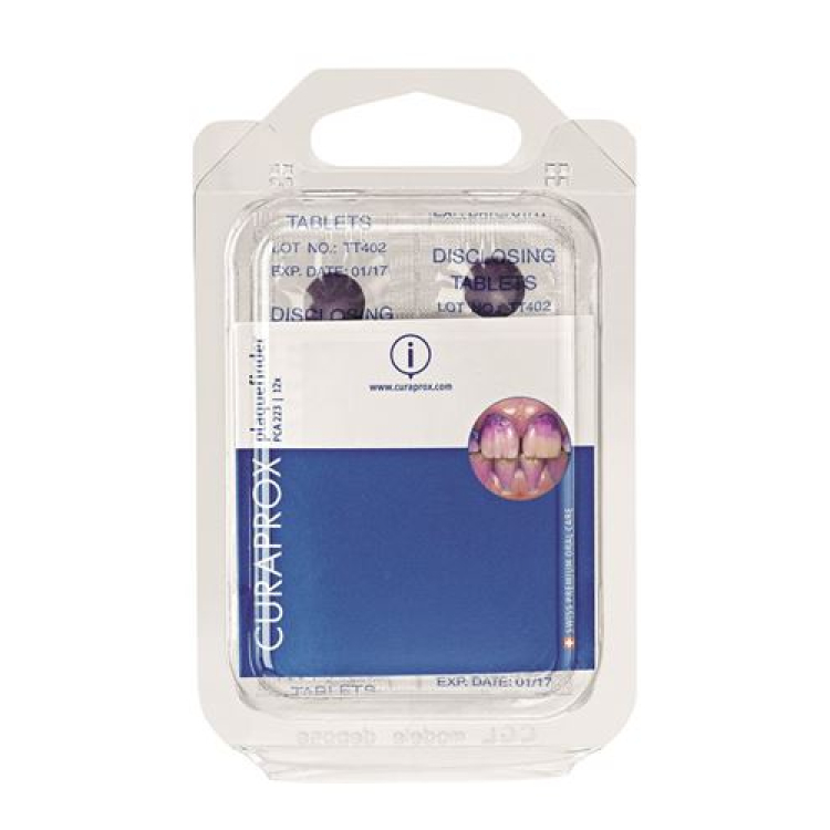 បន្ទះ Curaprox PCA 223 ស្វែងរក Anfärbetabletten 12 កុំព្យូទ័រ