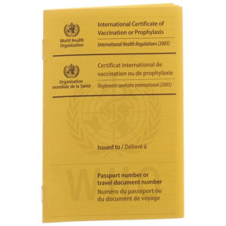 Cartão de vacinação internacional amarelo da OMS