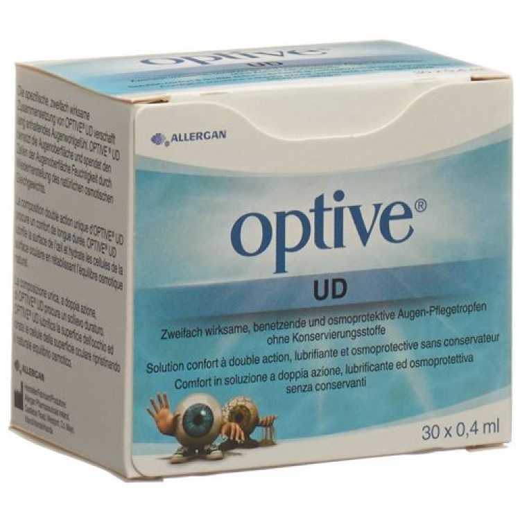 Optive Unit Dose akių priežiūros lašai 30 Monodos 0,4 ml