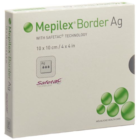 Пенная повязка Mepilex Ag Border 10x10см 5 шт.