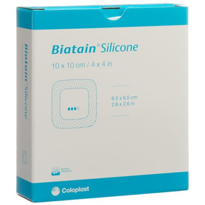 Biatain silikone skumforbinding 10x10cm selvklæbende 10 stk.