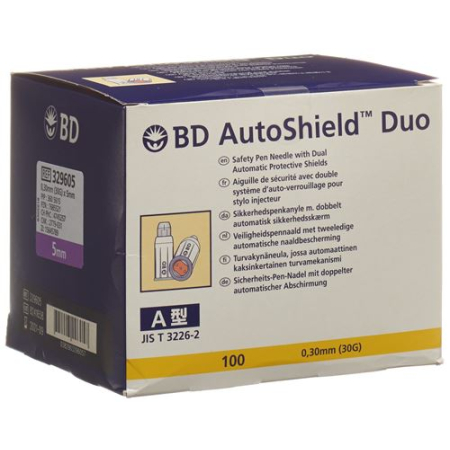 BD Auto Shield Duo Safety Pen Needle 5mm 100 pcs