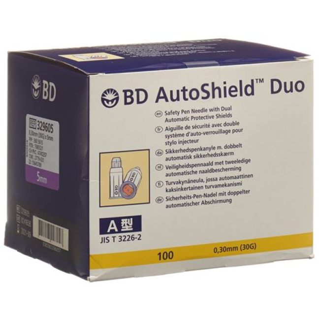 BD Auto Shield Duo Safety Pen Aguja 5mm 100 uds