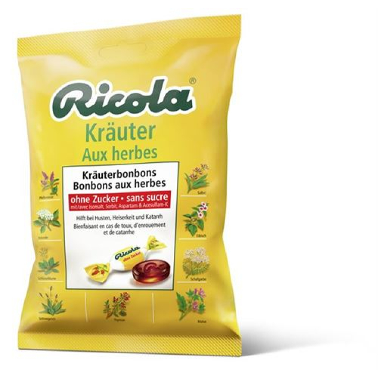 Ricola Kräuter Kräuterbonbons ohne Zucker Beutel 125 g