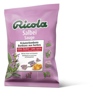 Ricola Sage მცენარეული ტკბილეული შაქრის გარეშე ტომარა 125გ