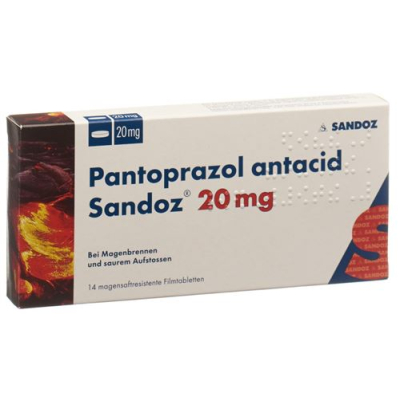 Pantoprazole נוגד חומצה sandoz film-coated tablets 20 מ"ג 14 יח'