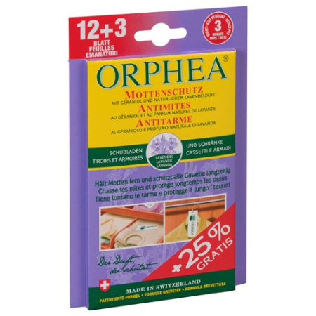 Orphea Mottenschutzblätt Lavendelduft - Wardrobe Moth Repellent