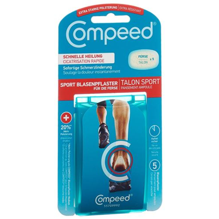 Compeed Sports pūslelė ant kulno 5 vnt