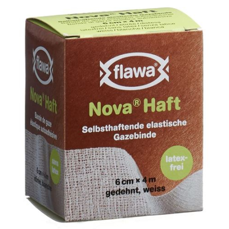 FLAWA NOVA HAFT elastic gauze bandage 6cmx4m or latex