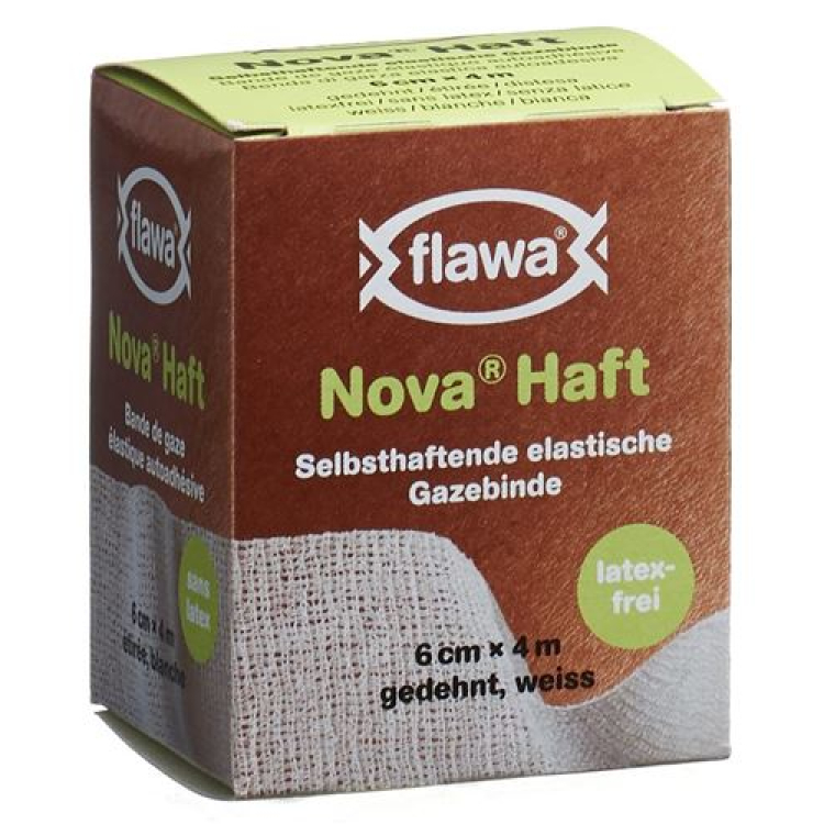 FLAWA NOVA HAFT תחבושת גזה אלסטית 6cmx4m או לטקס