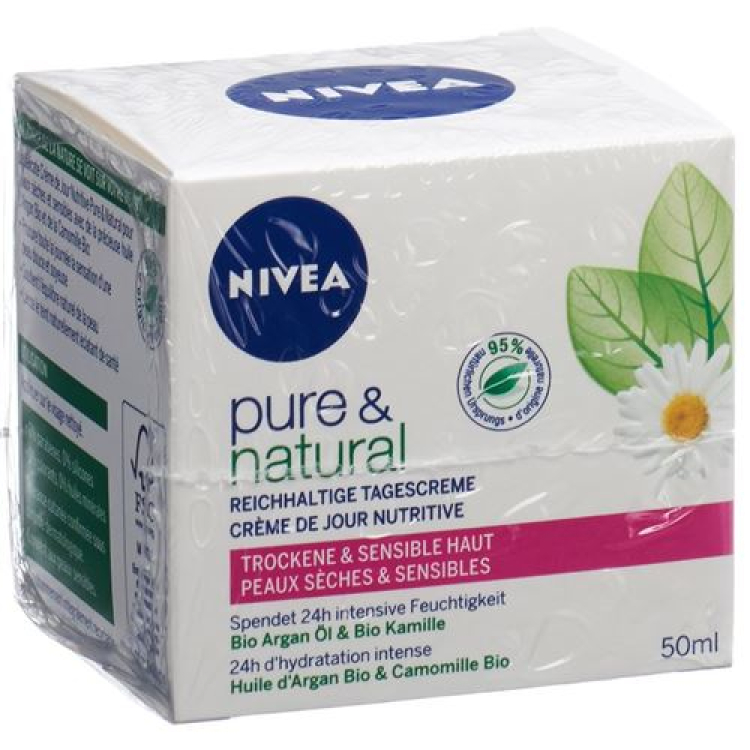 Kem Dưỡng Da Ban Ngày Nivea Pure Natural Rich 50ml