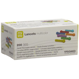 mylife Lancets tek kullanımlık neşterler çok renkli 200 adet