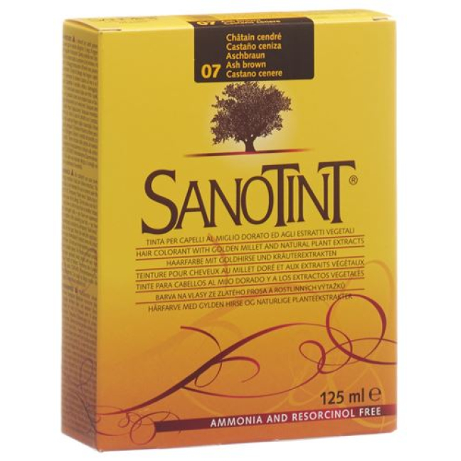 pepeljasto smeđa boja kose Sanotint 07