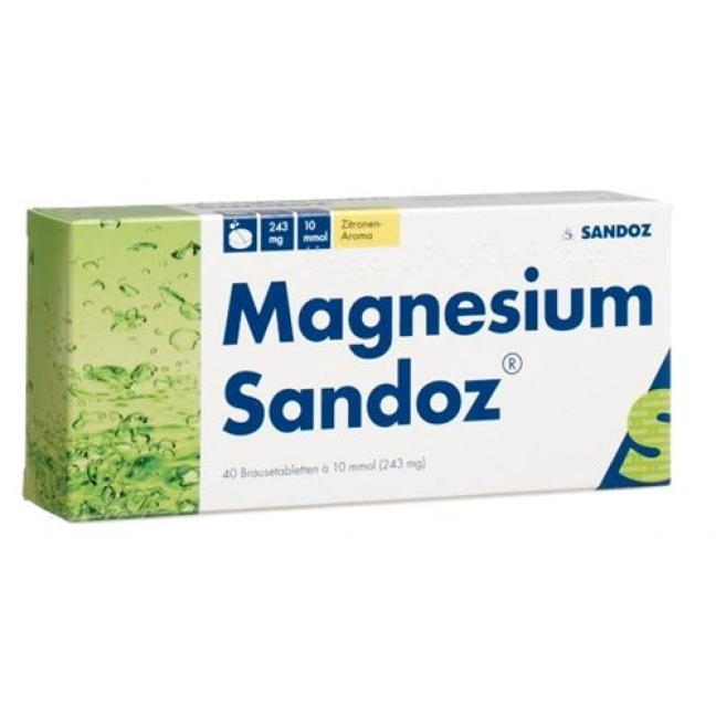Magnésium Sandoz Comprimé Effervescent Citron 40 pcs
