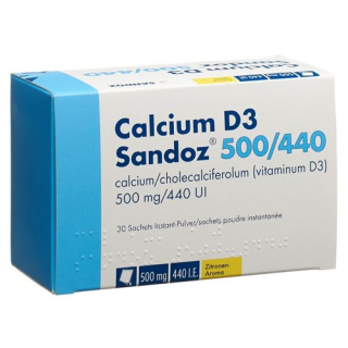 Calcium D3 Sandoz Plv 500/440 ថង់ 30 ដុំ